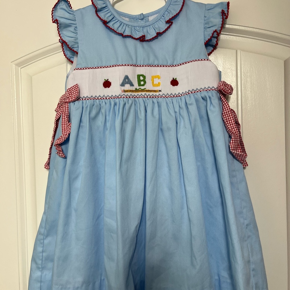Source Unknown Blue Kids Casual Dress with Red Accents